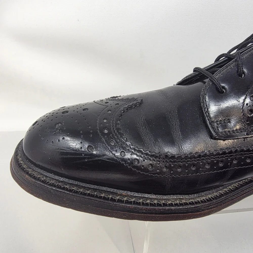 Hanover Wingtip Oxford Shoes Mens 9 D/B MasterFlex Black Leather Brogue USA Good